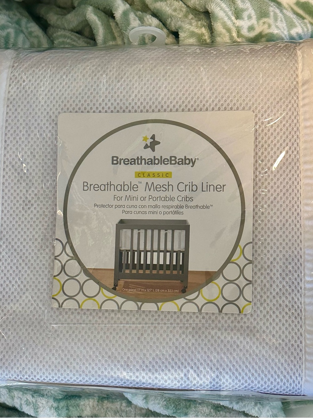 NEW BreathableBaby Classic Mesh Crib Liner White For Mini Or Portable Cribs